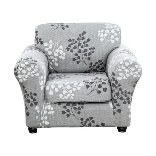 2 Piece Chair Covers Stretch Arm Covers Chair Couch Covers, Small Leaf Pattern - Picture 2 of 7