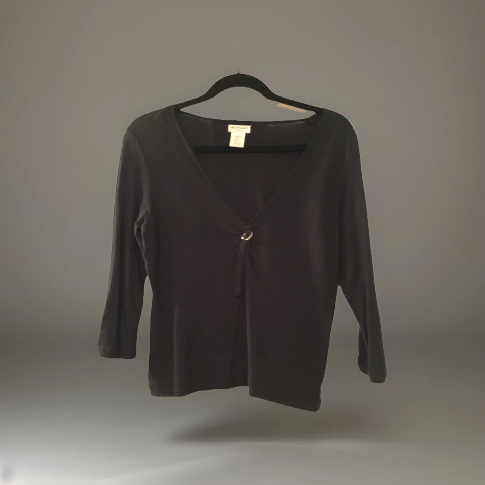 Blusa de algodón Jill Stuart negra talla 3 grande mostrada con falda Helmut Lang Foto 2 de 4