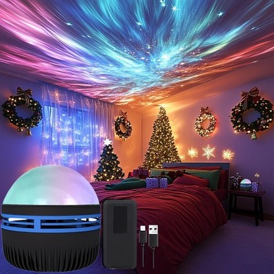 LED Northern Lights Projector Aurora Borealis Lamp USB Remote Bedroom Decor