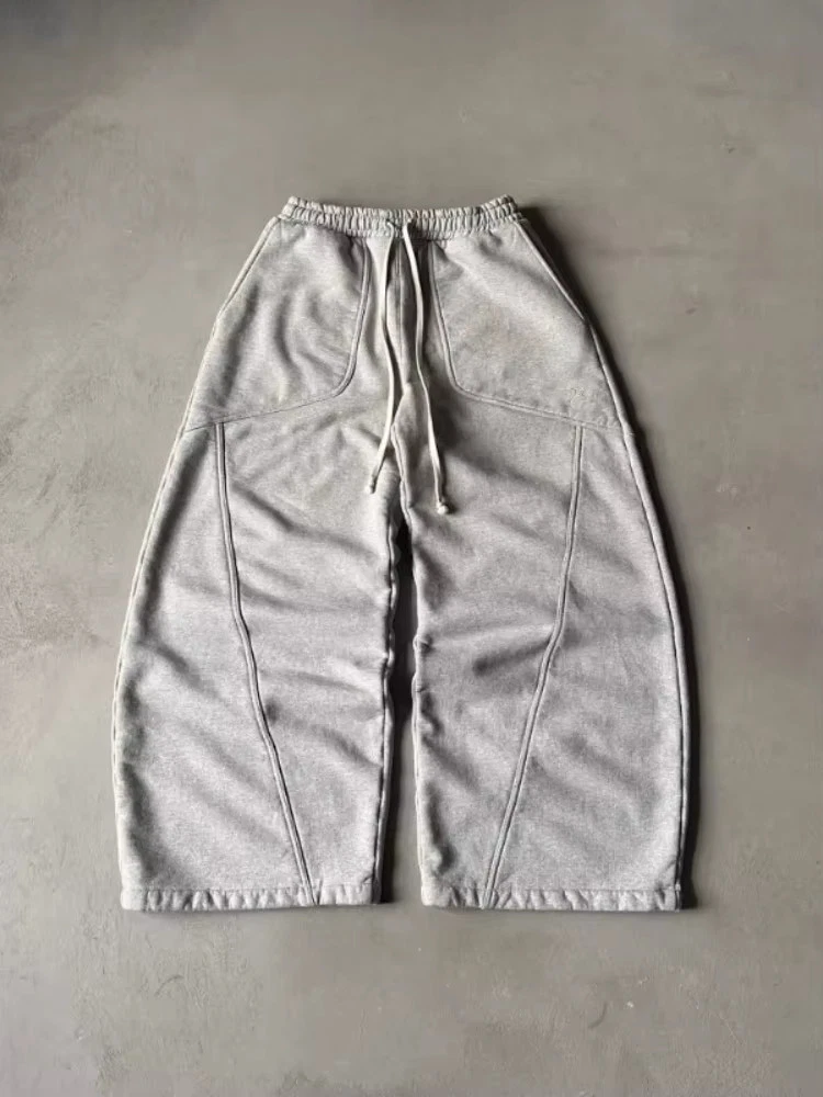Unisex oversized Sweatpants S-XL Gray Black Y2K Baggy Streetwear Wide Leg Pants