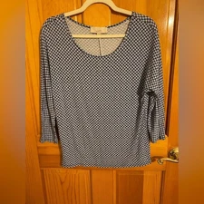 Women's loft size m, navy, Tiny Flowered 3/4 Sleeve