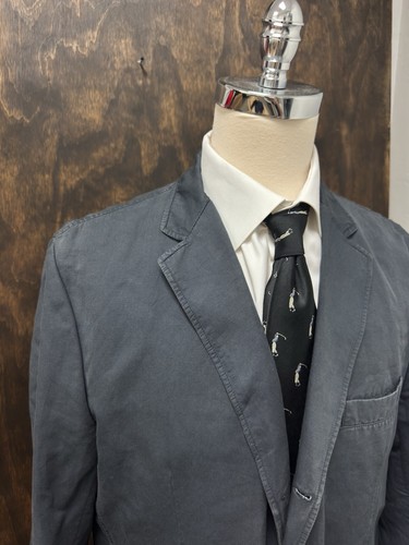 Giacca marina faconnable cotone intagliato risvolto destrutturato taglia XXL $365 - Foto 3 di 9