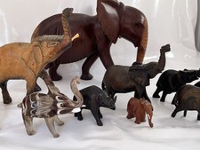 Konvolut Elefanten Figuren Holz Glas Metall Vintage Skulptur Set