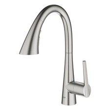 Grohe 30 368 2 Zedra 1.75 GPM 1 Hole Pull Down Bar Faucet - Silver