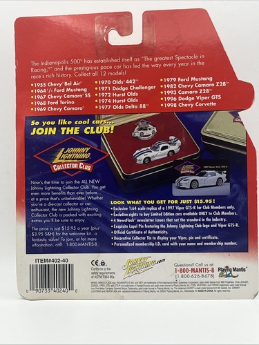 2001 Johnny Lightning Official Pace Cars 1964½ Ford Mustang Indianapolis 500 - Picture 3 of 3