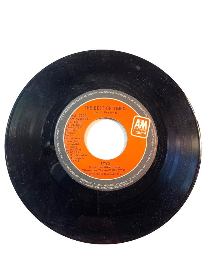 Styx 'The best of Times' & 'Lights' 7" 45 RPM (#293) - Image 2 of 3