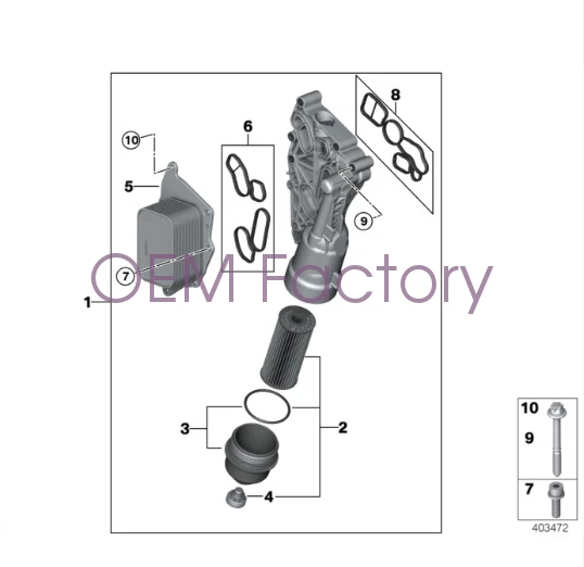 11428511391 2014-2015 For Mini Cooper BMW I8 OEM Mahle Oil Cooler Filter Housing Foto 4 de 4