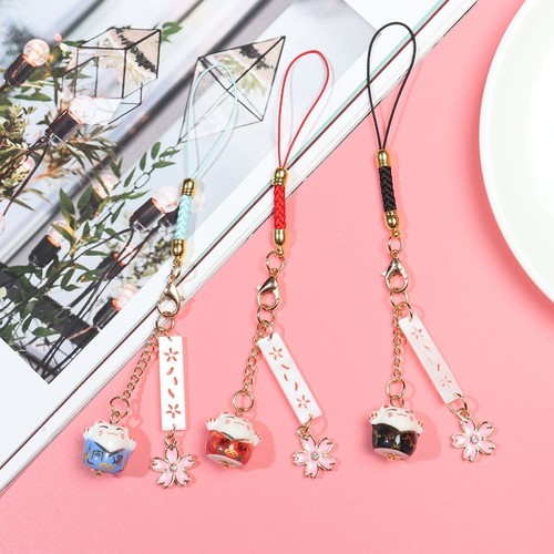 Lanyard Sakura Lucky Cat Phone Lanyard Phone Strap Lanyard Keychain Wrist Rope - Photo 6 sur 18