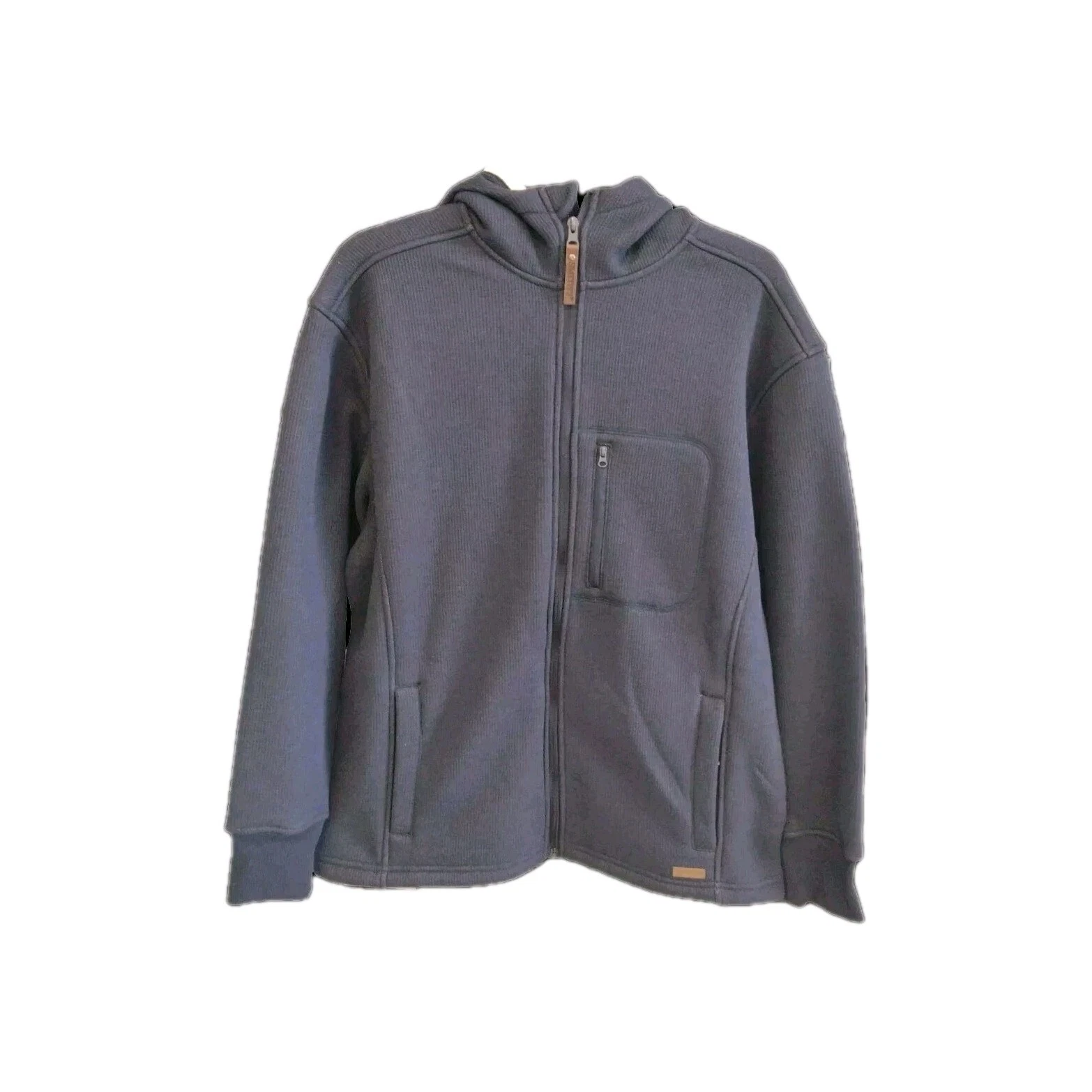 Smith's Workwear Mens Hooded Jacket Medium Fleeced Lined Blue Zip Up Outerwear
