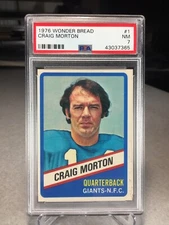 1976 Wonder Bread Craig Morton #1 - PSA 7 - New York Giants