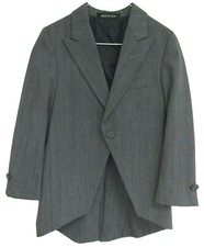Boys Size 4 Grey Morning Coat Cutaway Long Tails Victorian Wedding Ring Bearer