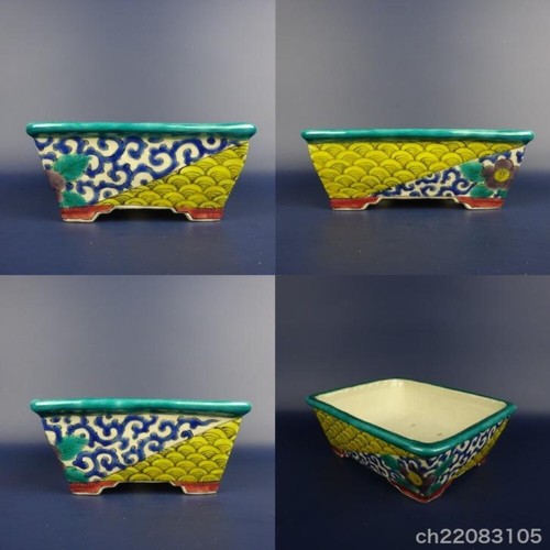 Vaso per bonsai giapponese ECHIZEN-BUNZAN forma rettangolare L15,5 cm H5,5 cm smaltato - Foto 20 di 24