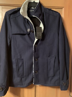 West Street Haku Winter Jacket, Faux Fur, Navy/ Blue Size XL, Fleece Warm Lining