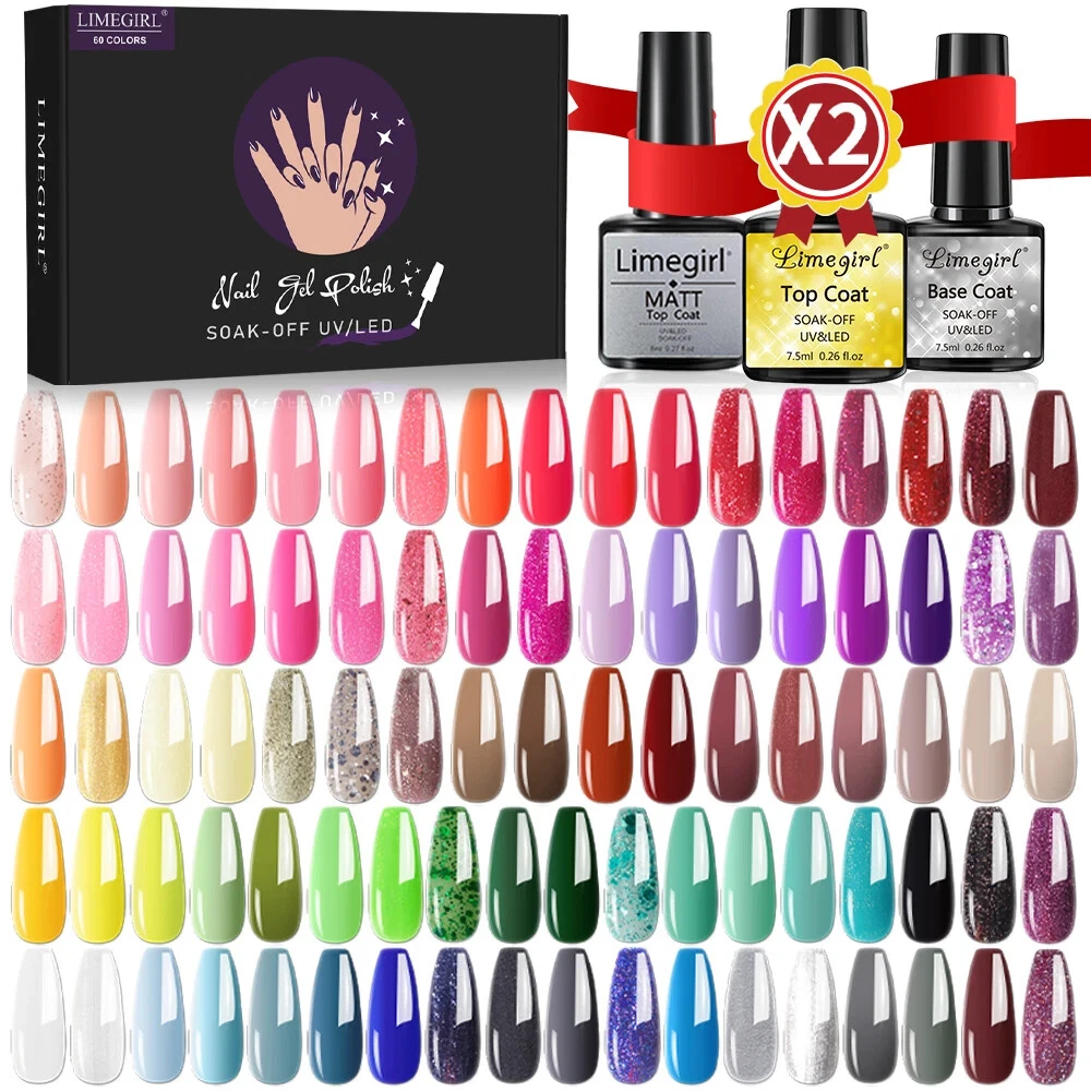 Polish Set 60/40/24 Colors UV Led Gel Varnish Soak Nail Lacquers Base Top Coat
Opens in a new window