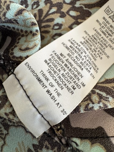 Topshop Women's Floral Ruffle V Neck Mini Wrap Dress Size 8 US Turquoise Pink - Picture 16 of 18