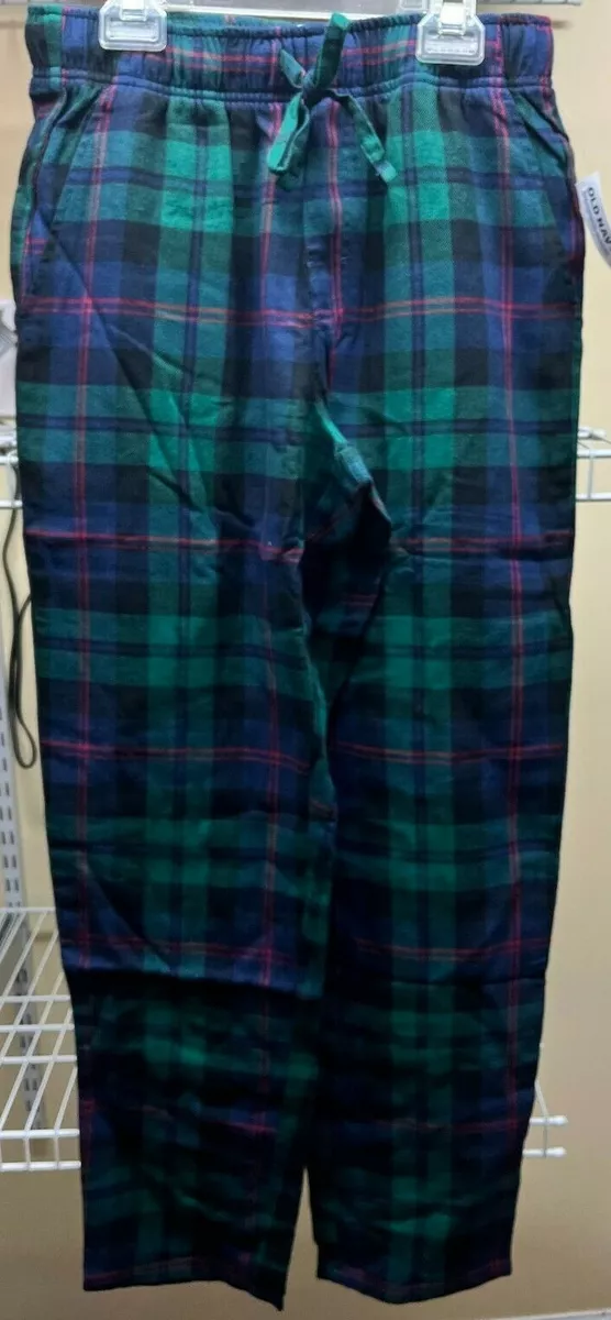 Old Navy Mens Pajama Pants Blue Green Plaid Check Flannel Size Small NWT