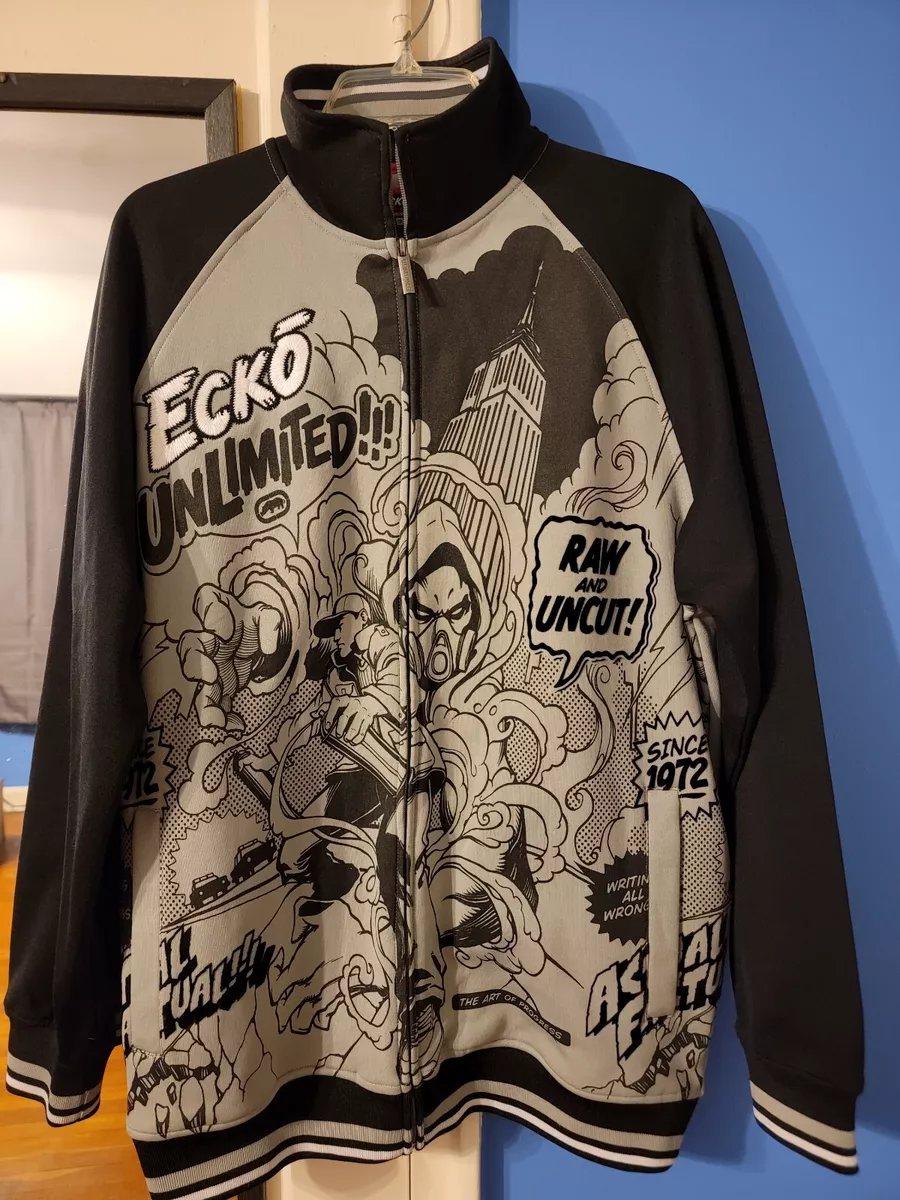 Vintage Ecko Unltd Comic Pattern Track Jacket Collectors Item Men Medium