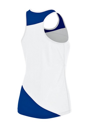 ASICS Gunlap Singlet White Royal Blue Training Running Tank Top NEW Womens S M L - Picture 2 of 8