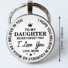 Daughter Keychain I Love You Silver Metal Birthday Christmas Anytime Gift