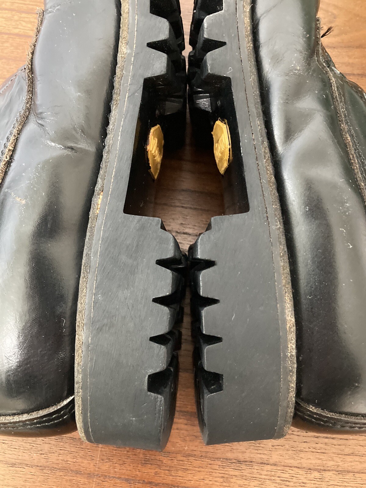 Chippewa Boots Size Womens 6 1/2 B Black Made USA Lace Up Vibram 17759 No Laces