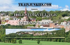 TrainJunkies Hillside Village Model Railroad Backdrop