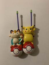 Pok mon Walkie Talkies Pikachu Meowth Vintage 1999 Working Condition 2 