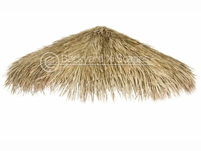 BACKYARD X-SCAPES 7 ft Round Palapa Natural Mexican Thatch Tiki Umbrella Cover Commercial Grade