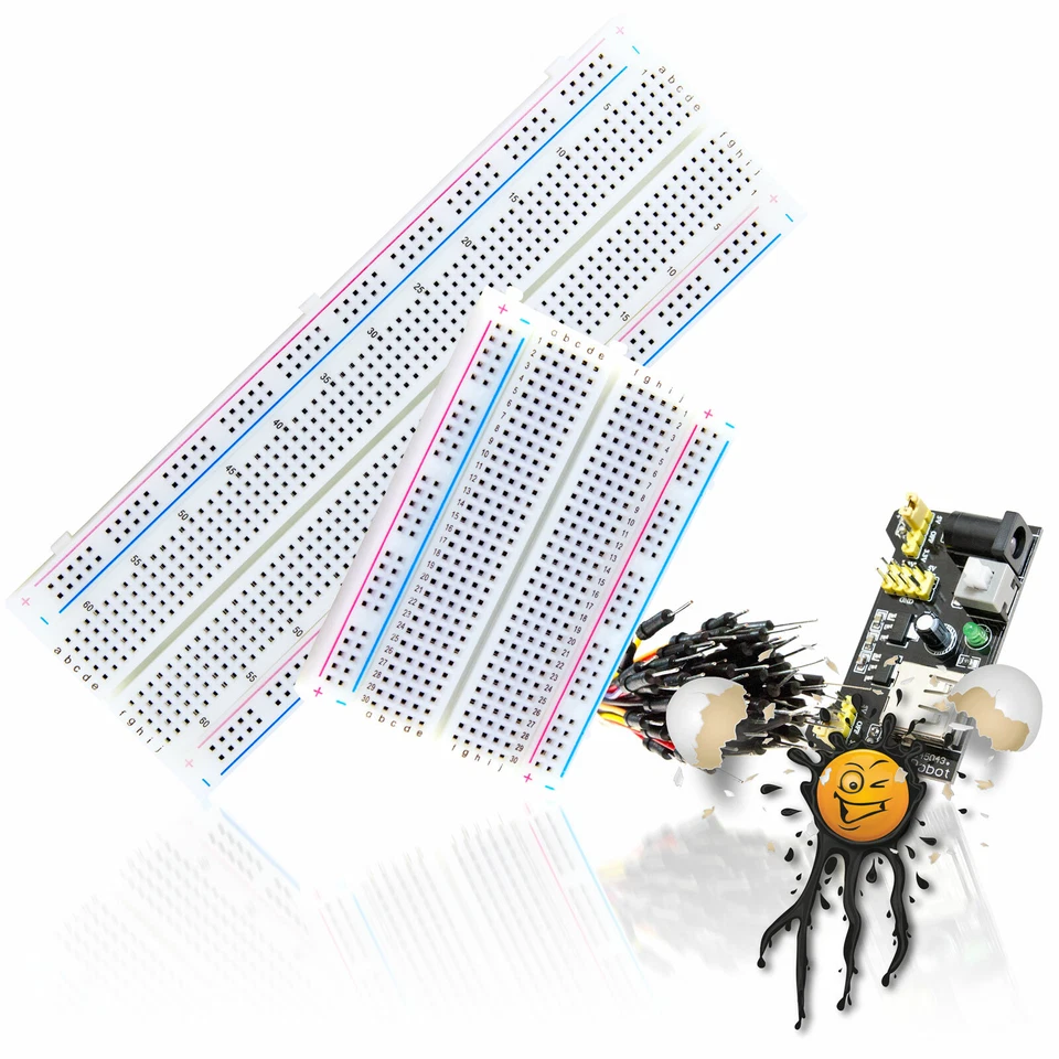 MB102 MB-102 IoT ESP8266 Breadboard Steckbrett 400 830 Power Supply Jumper Kabel Set