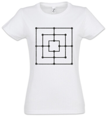 Nine Men's Morris Damen T-Shirt Retro Board Game Mill Mills Gamer