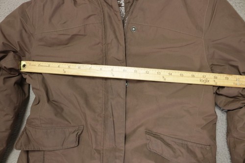 L.L.Bean Parka Jacket Womens S Light Brown Faux Fur Trimmed Hood Full Zip & Snap - Picture 8 of 9