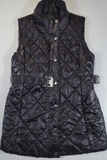 A Pea In The Pod Black Womens Small Quilted Puffer Vest Pockets Maternity  