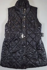 A Pea In The Pod Black Womens Small Quilted Puffer Vest Pockets Maternity 