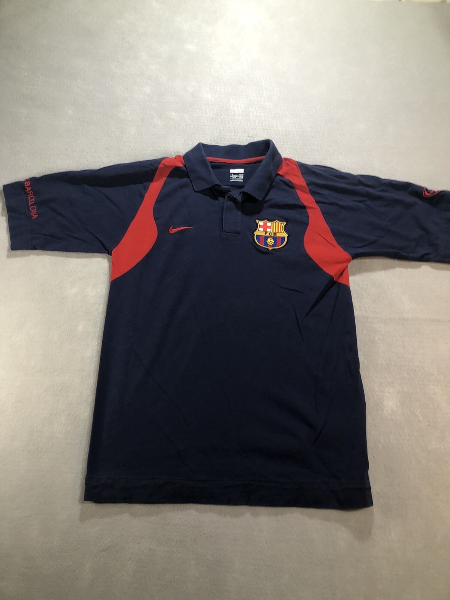 Nike FC Barcelona Polo Shirt Size S Small Soccer Futbol Short
