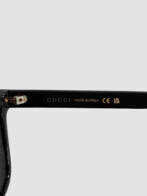$285 Gucci GG0637SK 001 Women Black Square Logo UV Shades