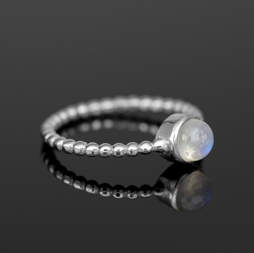 Anillo de burbujas redondo de piedras preciosas labradorita de plata esterlina 925 ónix negro - Imagen 23 de 36