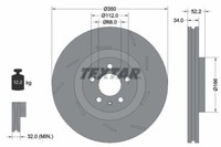2X Textar 92319105 Bremsscheibe FüR Porsche