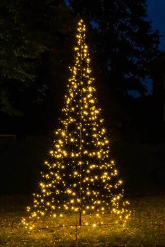 LED Weihnachtsbaum 2m Mast 300 LED 20% blinkend Lichterkette Metall Außen Strom - Bild 1 von 1