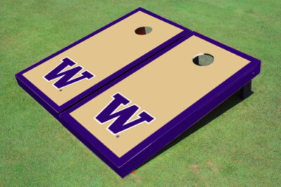 University Of Washington ''W'' Purple Matching Border Cornhole Boards