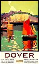 Dover Southern Railway Travel England By Train Vintage Poster Print Art Decor