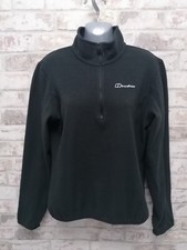 Berghaus women  s black quarter zip fleece Jumper Size uk 14