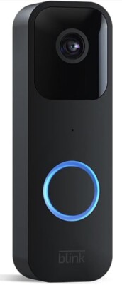 Blink Smart Wi Fi Video Doorbell Wireless Battery Wired HD Amazon Alexa Black