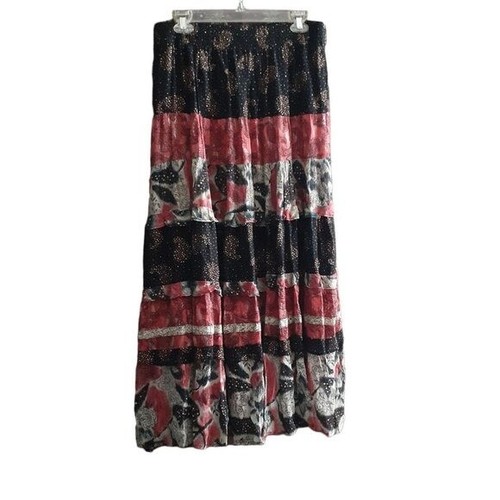 Carole Little Skirt Boho Festival Tiered Broomstick Paisley 14 USA 2 Tiny Flaws - Picture 7 of 21