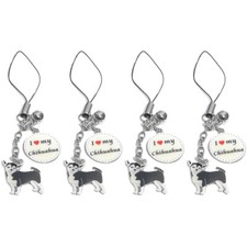 4 Charms I LOVE MY CHIHUAHUA black - with Loop for Purse, Keychain - 4of552285