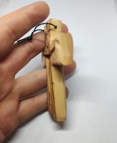 Crucifijo de pared de madera de olivo cruz cristiana tallada Jesús de Medjugorje 3,9" - Imagen 10 de 12