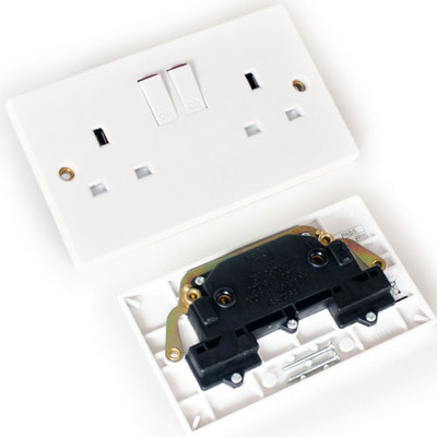 Doppel Doppel UK Netz Wandstecker Steckdose 1 Gang 240V 13A Power Face Plate Outlet