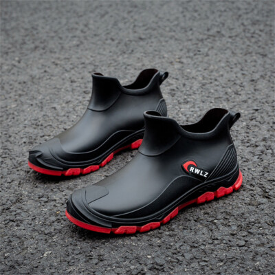 Men's Ankle Rain Boots Waterproof Garden Boots Rubber Boots Outdoor Work Boots