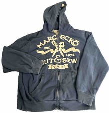 Marc Ecko Cut  Sew Black Full Zip Hoodie Sweater Size XL Vintage