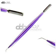 Eyelash Lifting Purple Color Separating Tool Extensions Hollow Handle With Brush