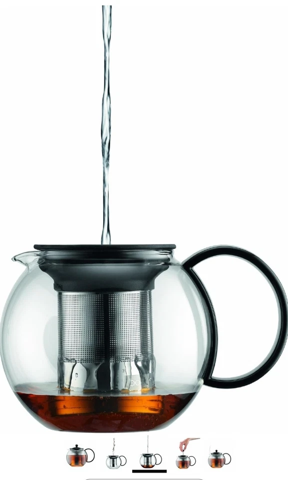 Bodum 34oz Assam Tea Press with Stainless Steel Filter: Glass Teapot & Infuser - Image 3 of 4