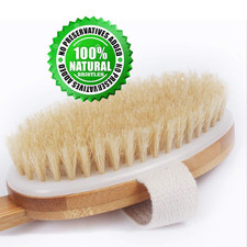 Shower Brush Bath  Dry Skin Body Brushing with Long Bamboo Detachable Hand ...